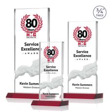 Rubin Full Color Red Rectangle Crystal Trophy - Custom Trophies