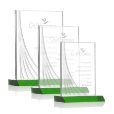 Goldstein Liquid Green Rectangle Crystal Trophy - Crystal Trophies