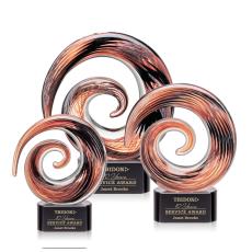 Employee Gifts - Moran on Half Round Black Circle Glass Trophy