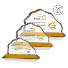 Hagen Full Color Amber Crystal Trophy - Custom Trophies