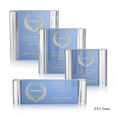 Whalen Light Blue Rectangle Crystal Trophy - Crystal Trophies