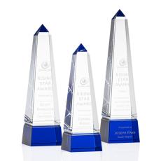Groove Blue Obelisk Crystal Trophy - Crystal Trophies