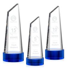 Keene Tower on Base - Blue - Crystal Trophies