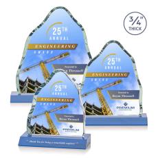 Employee Gifts - Hobbs Full Color Sky Blue Crystal Trophy