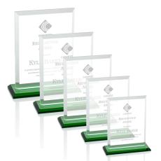 Villa Green Rectangle Crystal Trophy - Crystal Trophies