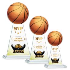 Edenwood Basketball Full Color Clear Towers Crystal Trophy - Basketball Trophies