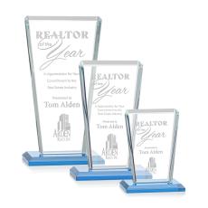Frank Sky Blue Rectangle Crystal Trophy - Crystal Trophies
