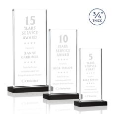 Prieto Black Rectangle Crystal Trophy - Crystal Trophies