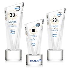 Maher Full Color on Round Base Clear Peaks Crystal Trophy - Custom Trophies