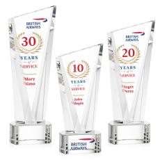 Maher Full Color on Half Round Base Clear Peaks Crystal Trophy - Custom Trophies