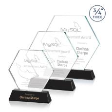 Colvin Black Polygon Crystal Trophy - Crystal Trophies
