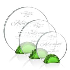 Duffy Green Circle Crystal Trophy - Crystal Trophies