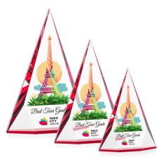 Bragg Full Color Red Pyramid Crystal Trophy - Custom Trophies