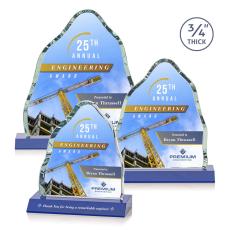Hobbs Full Color Blue Crystal Trophy - Custom Trophies