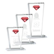 Clifford Diamond Ruby Crystal Trophy - Crystal Trophies