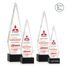 Cullen Full Color on Plated Base Black Polygon Crystal Trophy - Custom Trophies