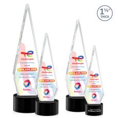 Cullen Full Color on Round Base Black Polygon Crystal Trophy - Custom Trophies