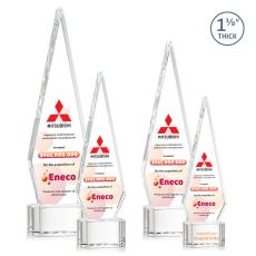 Employee Gifts - Cullen Full Color on Half Round Base Clear Polygon Crystal Trophy