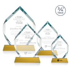 Diamond Diamond on Helton Amber Polygon Crystal Trophy - Crystal Trophies