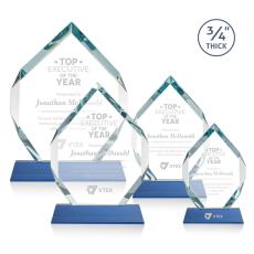 Diamond Diamond on Helton Blue Polygon Crystal Trophy - Crystal Trophies