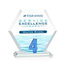 Riviera Simms Full Color Blue Polygon Crystal Trophy