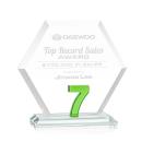 Riviera Simms Green Polygon Crystal Trophy