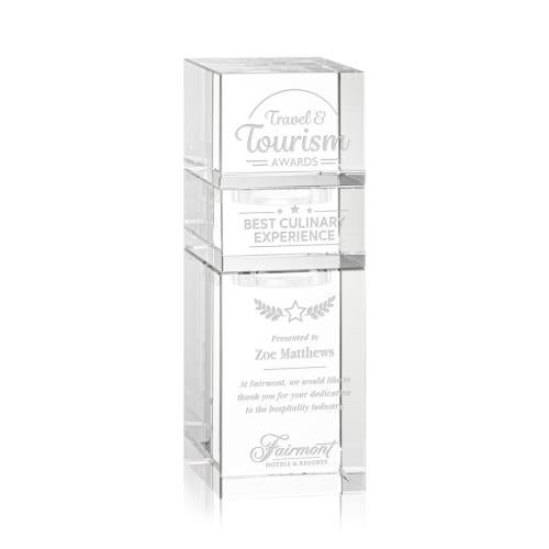 Awards and Plaques - Crystal Trophies - Tofino Stacker Clear Rectangle Crystal Trophy