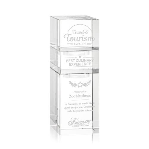 Awards and Plaques - Crystal Trophies - Tofino Stacker Clear Rectangle Crystal Trophy
