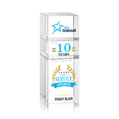 Awards and Plaques - Crystal Trophies - Tofino Stacker Full Color Clear Rectangle Crystal Trophy