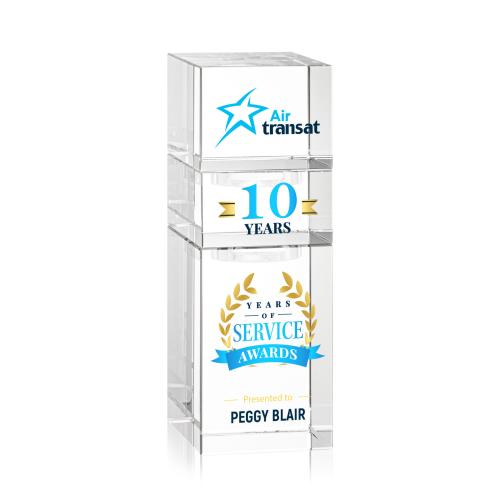Awards and Plaques - Crystal Trophies - Tofino Stacker Full Color Clear Rectangle Crystal Trophy