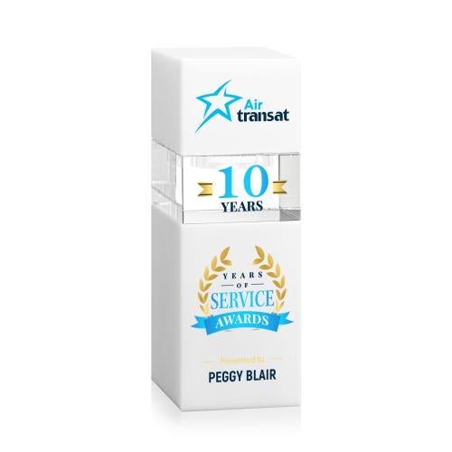 Awards and Plaques - Crystal Trophies - Tofino Stacker Full Color Fagan Rectangle Crystal Trophy