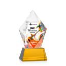 Barron Full Color on Base Amber Polygon Crystal Trophy