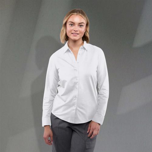 TATRA Eco Long Sleeve Knit Button Up Shirt-Women's - Apparel Digital Transfer