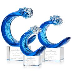 Oceana on Gibbons Base Clear Unique Glass Trophy - Glass Trophies