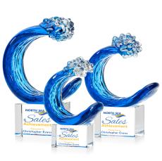 Oceana Full Color on Gibbons Base Clear Unique Glass Trophy - Custom Trophies