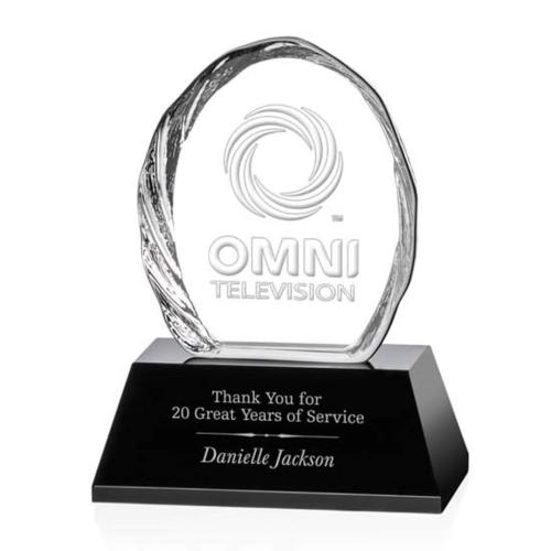 Awards and Plaques - Crystal Trophies - Landis Liquid&trade; Black Crystal Trophy