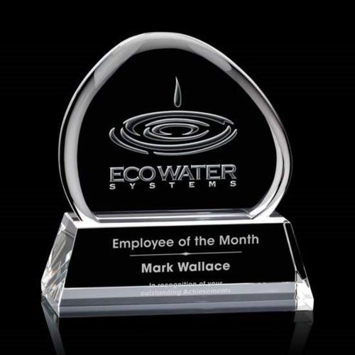 Awards and Plaques - Crystal Trophies - McGee Liquid™ Clear Crystal Trophy