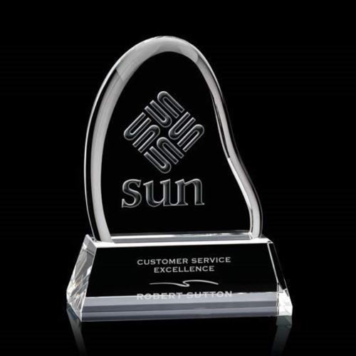 Awards and Plaques - Crystal Trophies - Anderson Liquid&trade; on Base Clear Unique Crystal Trophy