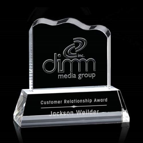 Awards and Plaques - Crystal Trophies - England Liquid&trade; Clear Unique Crystal Trophy