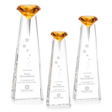 Mitchell Diamond Optical/Amber Towers Crystal Trophy - Crystal Trophies