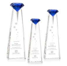 Mitchell Diamond Optical/Sapphire Towers Crystal Trophy - Crystal Trophies