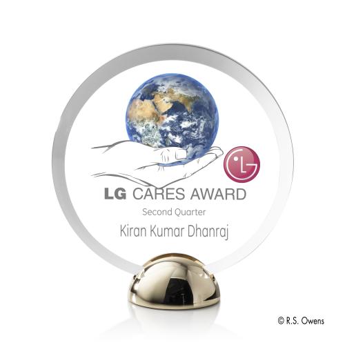 Awards and Plaques - Acrylic Trophies - Foley Hemisphere Full Color Circle Acrylic Trophy