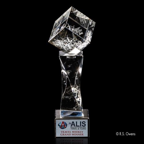 Awards and Plaques - Crystal Trophies - Longoria Towers Crystal Trophy