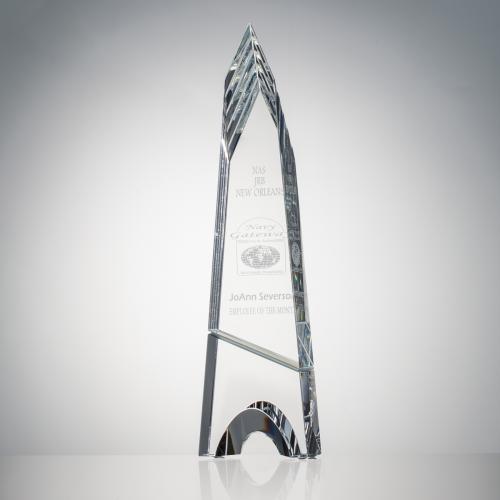 Awards and Plaques - Crystal Trophies - Palacios Obelisk Crystal Trophy