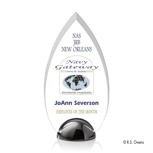 Awards and Plaques - Acrylic Trophies - Contour Hemisphere Full Color Tear Drop Acrylic Trophy