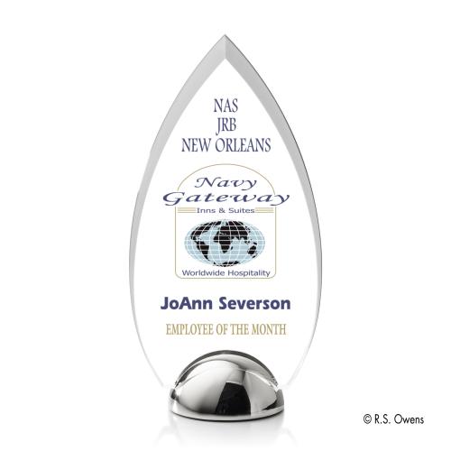 Awards and Plaques - Acrylic Trophies - Contour Hemisphere Full Color Peaks Acrylic Trophy