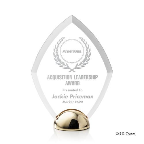 Awards and Plaques - Acrylic Trophies - Diamond Hemisphere Kirkland Engraved Acrylic Trophy