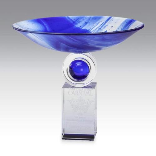 Awards and Plaques - Glass Trophies - Art Glass Trophies - Cuellar Globe Glass Trophy