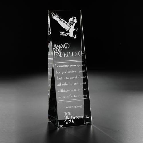 Awards and Plaques - Crystal Trophies - Guzman Rectangle Crystal Trophy