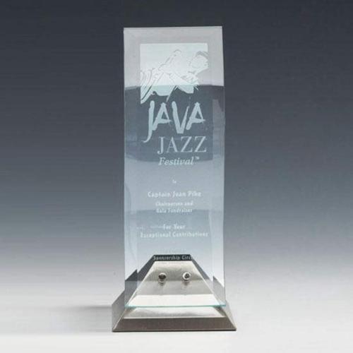Awards and Plaques - Crystal Trophies - Crowder Rectangle Glass Trophy